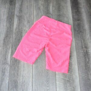STEVE MADDEN - Hot Pink Textured Stretch Ruched Biker Shorts - XL